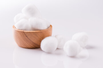 Cotton wool on white background