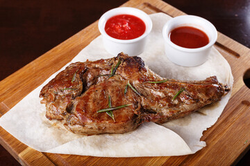 ribeye steak with sauce