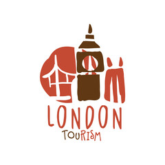 London tourism logo template hand drawn vector Illustration