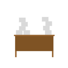 Working table and pile files. Office life. lot of paperwork