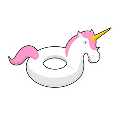 Inflatable unicorn isolated. Magic Beast Toy for swimming