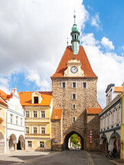 Gothic Lower Gate in Domazlice, Czech Republic.