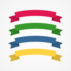 Fototapeta premium set flat vector ribbons isolated on white background. Labels, tags, flags template for your design