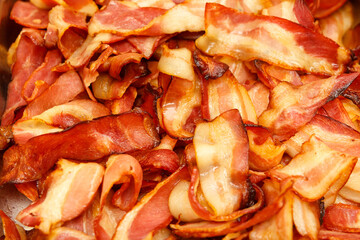 Background with grilled bacon
