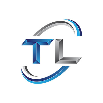 Simple initial letter logo modern swoosh TL