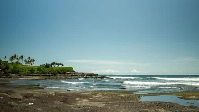 Bali Beachside With Sand and Rocks Near Pura Tanah Lot Temple, North Kuta/Seminyak, Indonesia