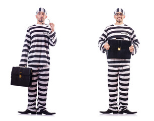 Prison inmate isolated on the white
