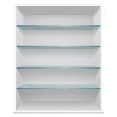 Cabinet with glass shelves, vector illustration