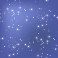 Star Seamless Pattern Isolated on Blurred Blue Background
