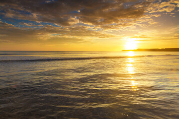 sunset over ocean on Maldives