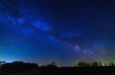 Starry sky and milky way.