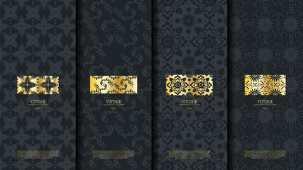 Fototapeta premium Packaging template of arabic pattern design element concept background and logo vector design