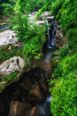 Martvili canyon in Georgia. Beautiful natural canyon with mountain river