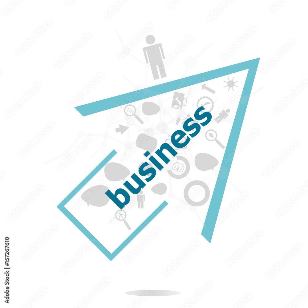 Aufkleber text business. business concept . data protection and secure elements inforgaphic set