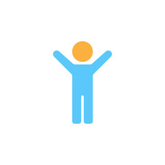 Child icon vector, Boy Stick Figure solid logo illustration, colorful pictogram isolated on white