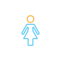 Woman line icon, Female Stick Figure outline vector logo illustration, linear pictogram isolated on white