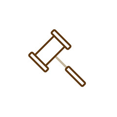 Gavel line icon, Judge Hammer outline vector logo illustration, linear pictogram isolated on white