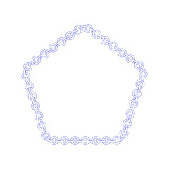 Chain frame.Pentagon. Isolated on white background.Vector outline illustration.