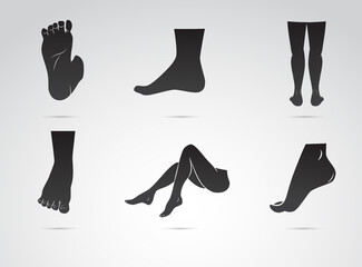 Human leg, foot vector icon.