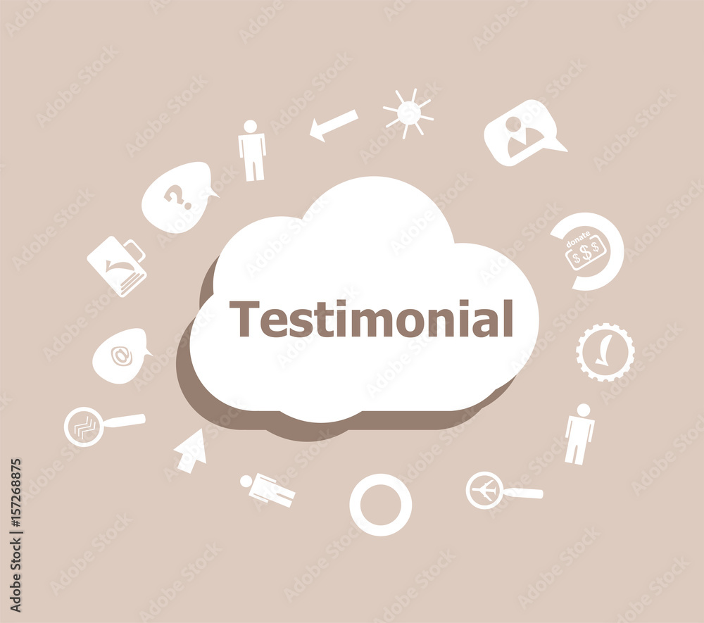 Poster text testimonial. business concept . icons set for cloud computing for web and app