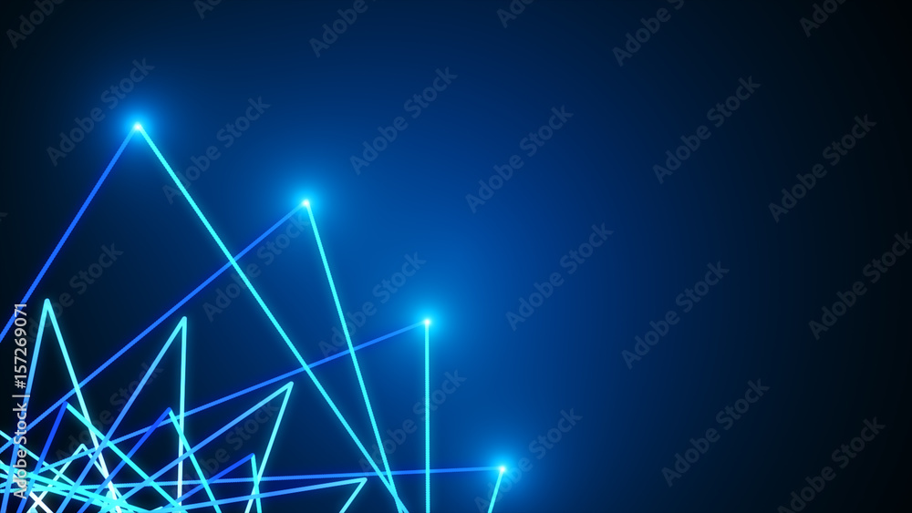 Aufkleber 3d blue abstract mesh background with circles, lines and shapes design layout for your business illu