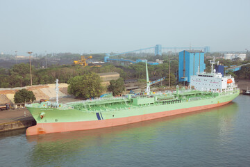 Chemical tanker moored at the quay in the Port of New Mangalore