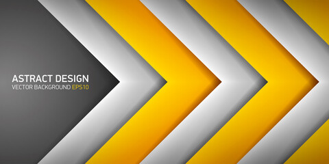 Abstract volume background, yellow and gray stripes, cover for project presentation, vector design