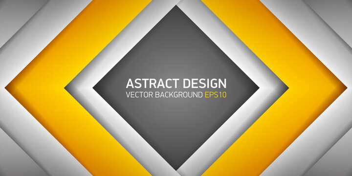 Abstract volume rhombus background, yellow inside, cover for project presentation, vector design