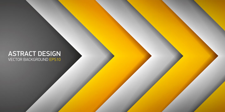 Abstract volume background, yellow and gray stripes, cover for project presentation, vector design