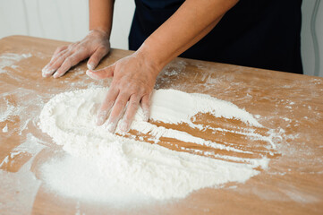 Chef preparing dough - cooking process
