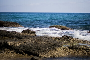 Sea waves at the shore