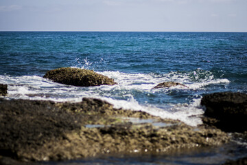 Sea waves at the shore
