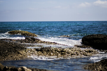 Sea waves at the shore