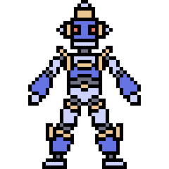 vector pixel art robot