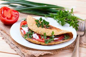 Oatmeal with tomato healthy breakfast