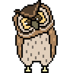 vector pixel art owl