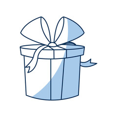 christmas gift box wrapped ribbon bow vector illustration