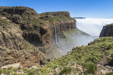 Waterfall at the top of Sentinel Hike, Drakensberge, South Africa