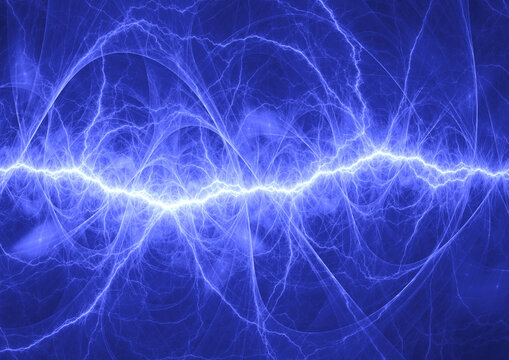 Blue plasma, abstract electric lightning
