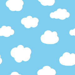 Clouds painted rough brush. Grunge. Seamless pattern.