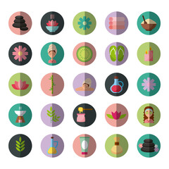Spa utensils icons set illustration vector graphic design