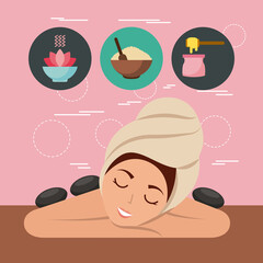 beauty girl spa illustration vector design graphic icon