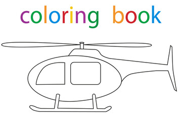  book coloring helicopter isolated