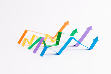 Graphics arrows isolated over white background.