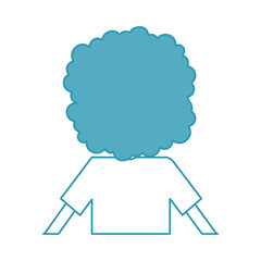 back Curly haired boy character vector illustration design