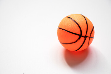 Basketball child toy placed on white background