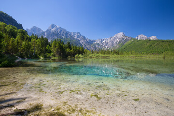 The Almsee lake in the austrian apls
