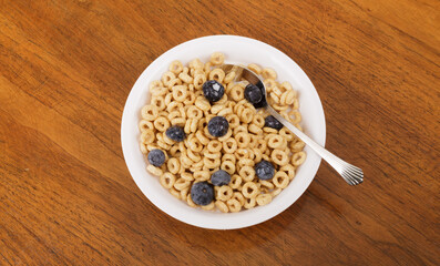 Cereal with Milk and Blueberries