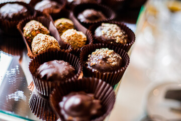 Delicious cakes on the buffet table