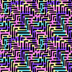 Memphis style hand drawn textured seamless pattern